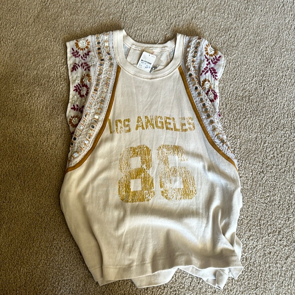 Embroidered Free People top